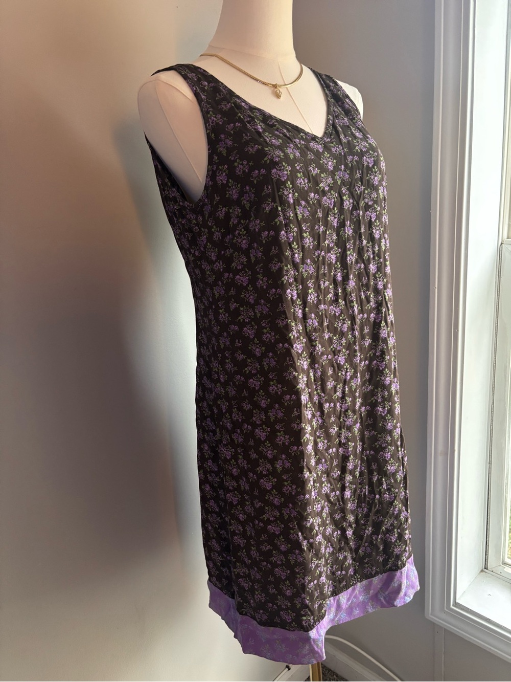 GAP Brown Mini Dress with Lilac Floral Accents